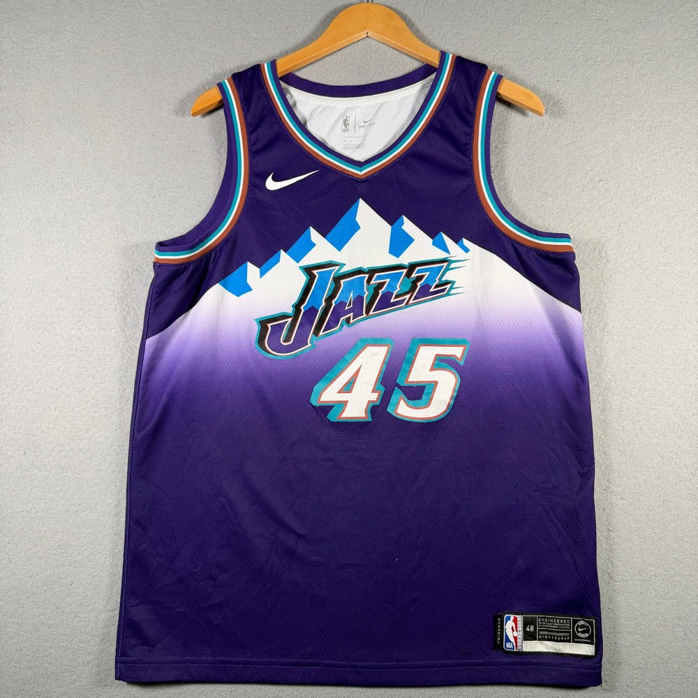 Nike Utah Jazz Donovan Mitchell 45 Swingman Jersey Purple Mens L AV4517-504